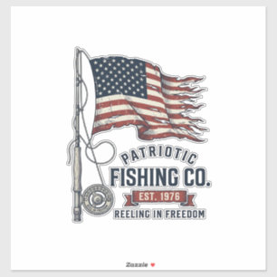 Vintage Patriotic Fishing Flag Vector Design_1