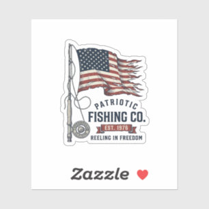 Vintage Patriotic Fishing Flag Vector Design_1
