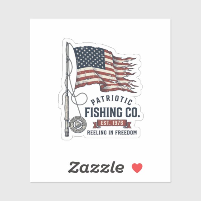 Vintage Patriotic Fishing Flag Vector Design_1 (Sheet)