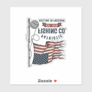 Vintage Patriotic Fishing Flag Vector Design_1