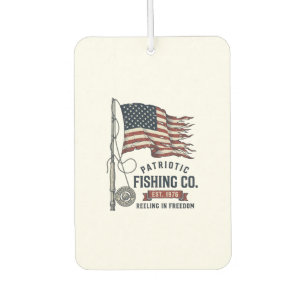 Vintage Patriotic Fishing Flag Vector Design_1 Car Air Freshener