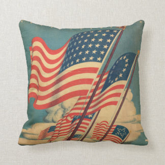 Vintage Patriotic Flag Pillow