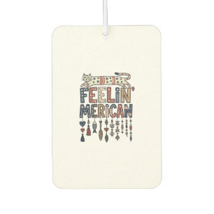 Vintage Patriotic Folk Cat American T-Shirt Design Car Air Freshener