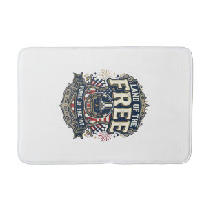 Vintage Patriotic Football Land of the Free Shirt_ Bath Mat