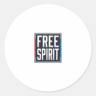 Vintage Patriotic Free Spirit Box Graphic Design_1 Classic Round Sticker