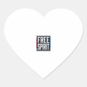 Vintage Patriotic Free Spirit Box Graphic Design_1 Heart Sticker