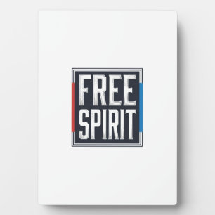Vintage Patriotic Free Spirit Box Graphic Design_1 Plaque