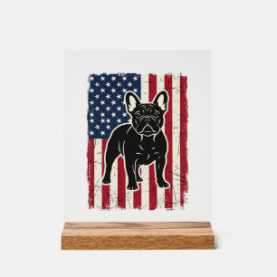 Vintage Patriotic French Bulldog Flag Shirt_1 Acrylic Sign
