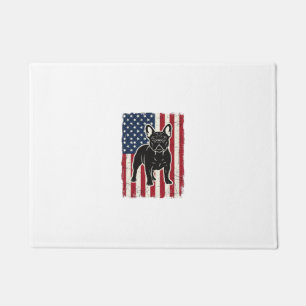 Vintage Patriotic French Bulldog Flag Shirt_1 Doormat