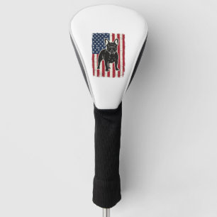 Vintage Patriotic French Bulldog Flag Shirt_1 Golf Head Cover