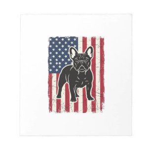 Vintage Patriotic French Bulldog Flag Shirt_1 Notepad