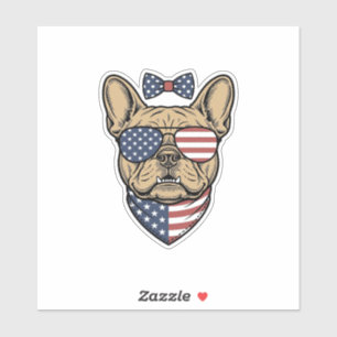Vintage Patriotic French Bulldog Vector Art_1