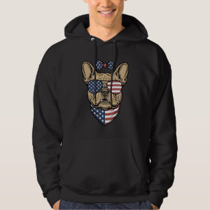 Vintage Patriotic French Bulldog Vector Art_1 Hoodie