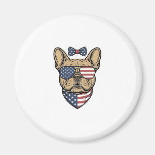 Vintage Patriotic French Bulldog Vector Art_1 Magnet