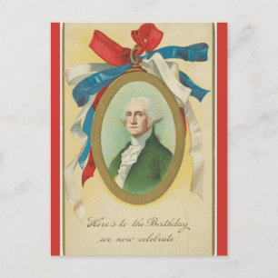 Vintage Patriotic George Washington's Birthday Postcard