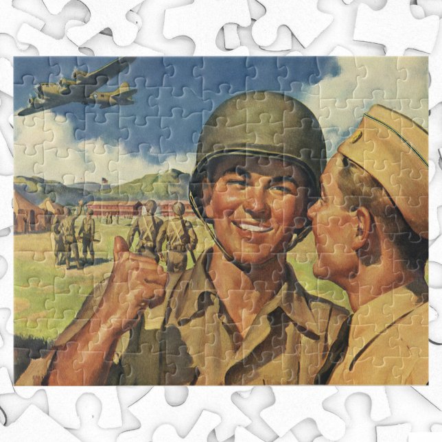 Vintage Patriotic Heroes, Military Aeroplane Men Jigsaw Puzzle (Creator Uploaded)