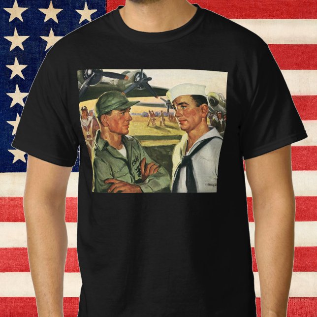 Vintage Patriotic Heroes, Military Personnel T-Shirt (Creator Uploaded)