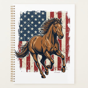 Vintage Patriotic Horse Flag Vector Shirt Design_1 Planner