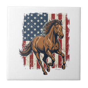 Vintage Patriotic Horse Flag Vector Shirt Design_1 Tile