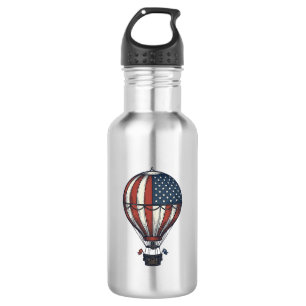 Vintage Patriotic Hot Air Balloon Shirt Design_1 532 Ml Water Bottle
