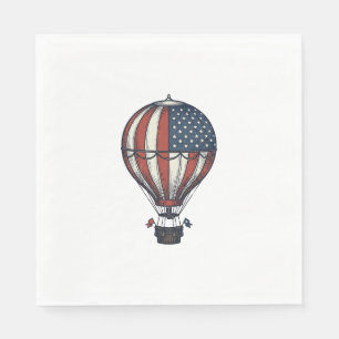 Vintage Patriotic Hot Air Balloon Shirt Design_1 Napkin