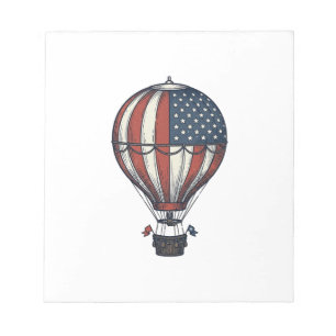 Vintage Patriotic Hot Air Balloon Shirt Design_1 Notepad