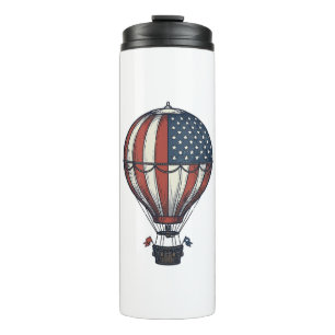 Vintage Patriotic Hot Air Balloon Shirt Design_1 Thermal Tumbler