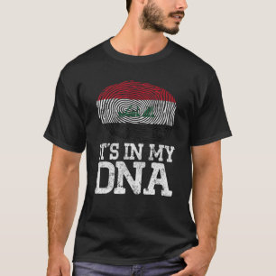 Vintage Patriotic It's In My Dna Iraq Flag Fingerp T-Shirt