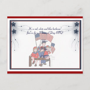 Vintage Patriotic Kids Memorial Day Postcard