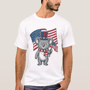 Vintage Patriotic Koala Flag Shirt Design_1