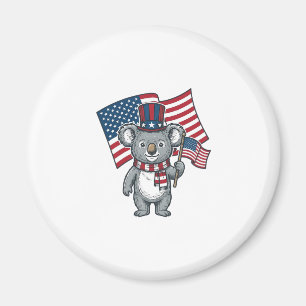 Vintage Patriotic Koala Flag Shirt Design_1 Magnet