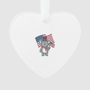 Vintage Patriotic Koala Flag Shirt Design_1 Ornament