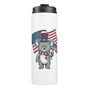 Vintage Patriotic Koala Flag Shirt Design_1 Thermal Tumbler