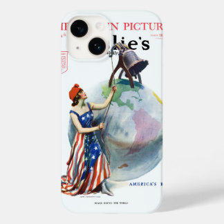Vintage Patriotic Lady Liberty Magazine Cover Art