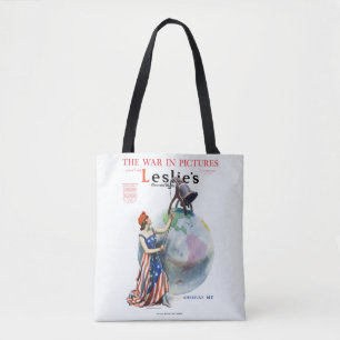 Vintage Patriotic Lady Liberty Magazine Cover Art Tote Bag