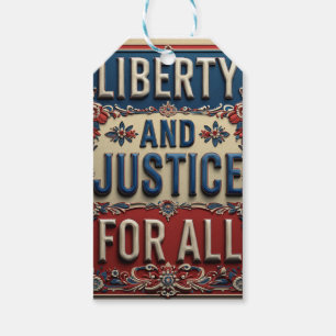 Vintage Patriotic Liberty and Justice For All Gift Tags