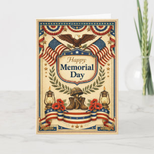 Vintage Patriotic Memorial Day Card
