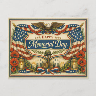 Vintage Patriotic Memorial Day Holiday Postcard