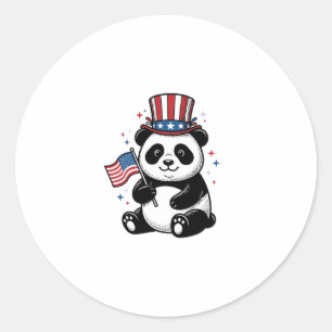 Vintage Patriotic Panda Flag Shirt Design_1 Classic Round Sticker