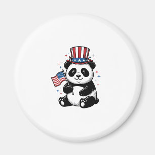 Vintage Patriotic Panda Flag Shirt Design_1 Magnet