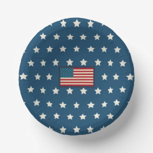 Vintage Patriotic Paper Bowls Plate