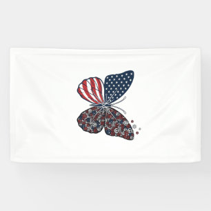 Vintage Patriotic Peace Butterfly Vector Art_1 Banner