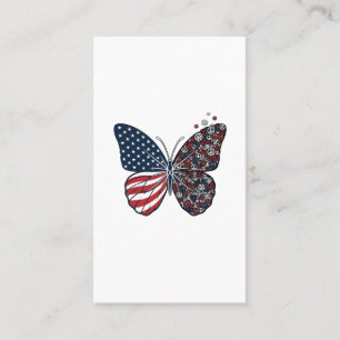 Vintage Patriotic Peace Butterfly Vector Art_1 Business Card