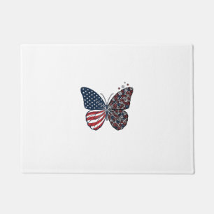 Vintage Patriotic Peace Butterfly Vector Art_1 Doormat