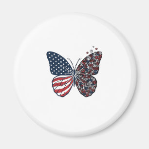 Vintage Patriotic Peace Butterfly Vector Art_1 Magnet