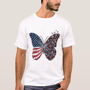 Vintage Patriotic Peace Butterfly Vector Art_1 T-Shirt