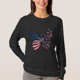 Vintage Patriotic Peace Butterfly Vector Art_1 T-Shirt