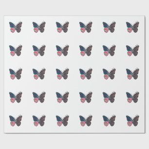 Vintage Patriotic Peace Butterfly Vector Art_1 Wrapping Paper
