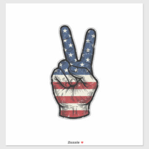 Vintage Patriotic Peace Hand Vector Shirt Design_1