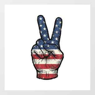 Vintage Patriotic Peace Hand Vector Shirt Design_1
